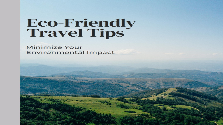 Discover eco-friendly travel tips to minimize your environmental impact, reduce your carbon footprint, and explore the world sustainably and responsibly.